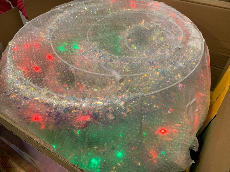 Photo 1 of  Mark 8' Pre-Lit Iridescent Color-Changing Spiral Tree