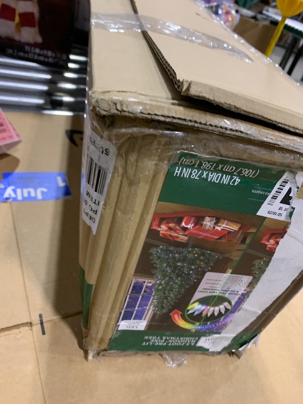 Photo 1 of 6.5' Pre-Lit Madison Pine Green Artificial Christmas Tree with Color-Changing LED Lights, by Holiday Time