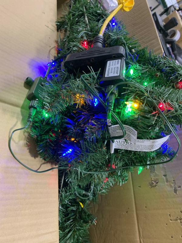 Photo 1 of 6.5' Pre-Lit Madison Pine Green Artificial Christmas Tree with Color-Changing LED Lights, by Holiday Time