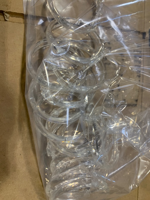 Photo 1 of 16pcs   Amazer Plastic Shower Curtain Rings,  Shower Curtain Hooks, O Shape Clear Shower Curtain Hooks Rings, Easy to Snap Closure, Shower Hooks for Shower Curtain and Liner Bathroom