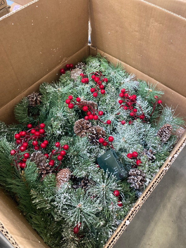 Photo 1 of 108" Lighted Faux Christmas Garland 