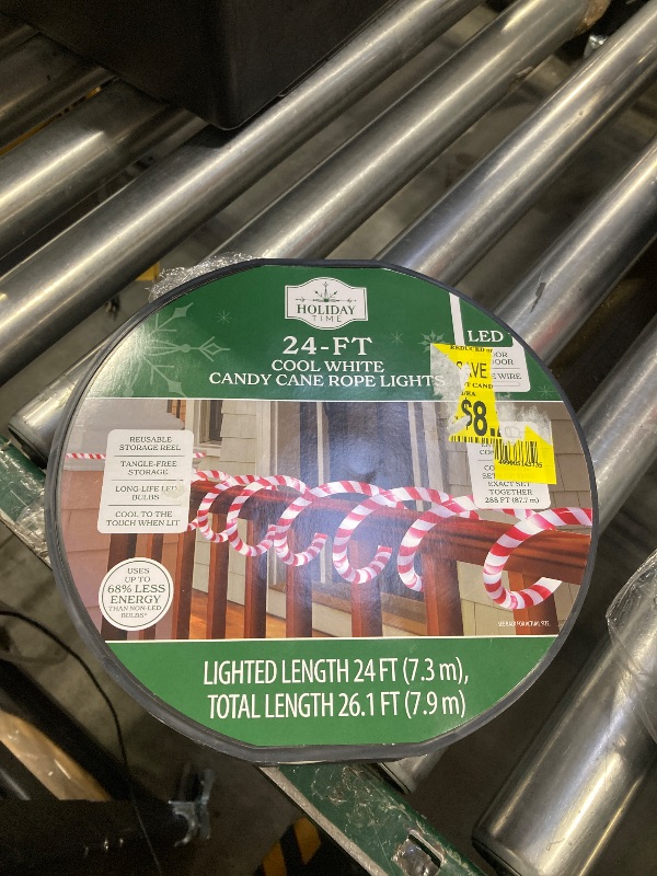 Photo 1 of 24-FT Cool White Candy Cane Rope Lights 