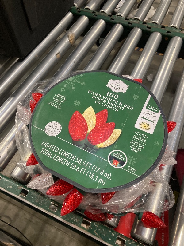 Photo 1 of 100 Warm White And Red Super Bright C9 Lights 