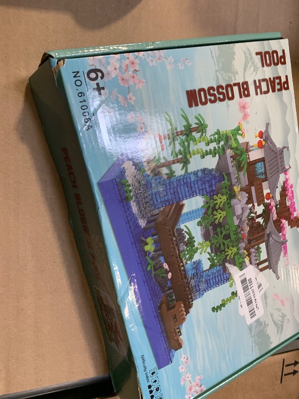 Photo 3 of CAXIMSY Cherry Blossom Bonsai Tree Building Block Sets with Acrylic Display Box Chinese Architecture of Peach Blossom Micro Mini Building Set Toy Gift for Kids Adults?3320 Pieces?