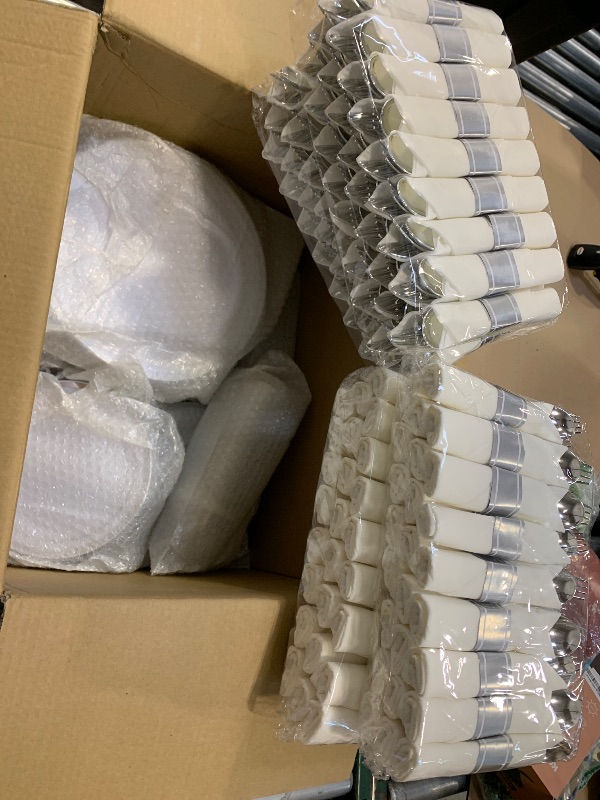 Photo 1 of Goodluck 700 Piece Silver Plastic Dinnerware Set for 100 Guests, Disposable Plates for Party, Include: 100 Dinner Plates, 100 Dessert Plates, 100 Pre Rolled Napkins with Silverware, 100 Cups