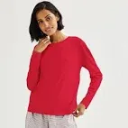 Photo 1 of SIZE M WOMEN'S LONG SLEEVE PJ TOP RED
