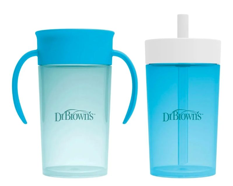 Photo 1 of OPEN PACK DR. BROWN'S MILESTONE STRW TO 369 CONVERTIBLE TRAINING CUP SET 10oz