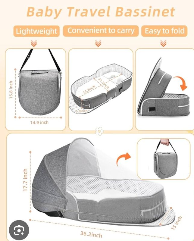Photo 1 of OPEN BOX BABY TRAVEL BASSINET PORTABLE FOLDABLE LIGHTWEIGHT