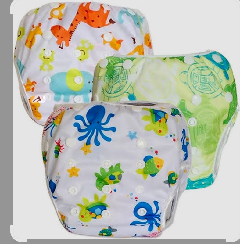 Photo 1 of 3 PACK BABY & TODDLER SNAP ONE SIZE ADJUSTABLE REUSABLE BABY SWIM DIAPER SIZE SMALL