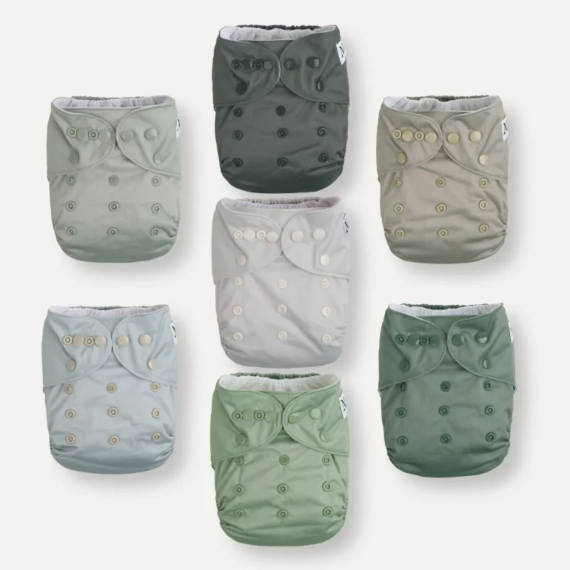 Photo 1 of 7 PACK Nora's Nursery Reusable Swim Diapers and Wet Bag - One Size Fully Adjustable