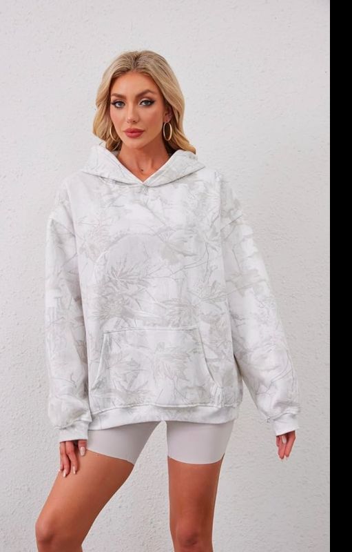 Photo 1 of SIZE S WOMEN'S WHITE CAMO HOODIE