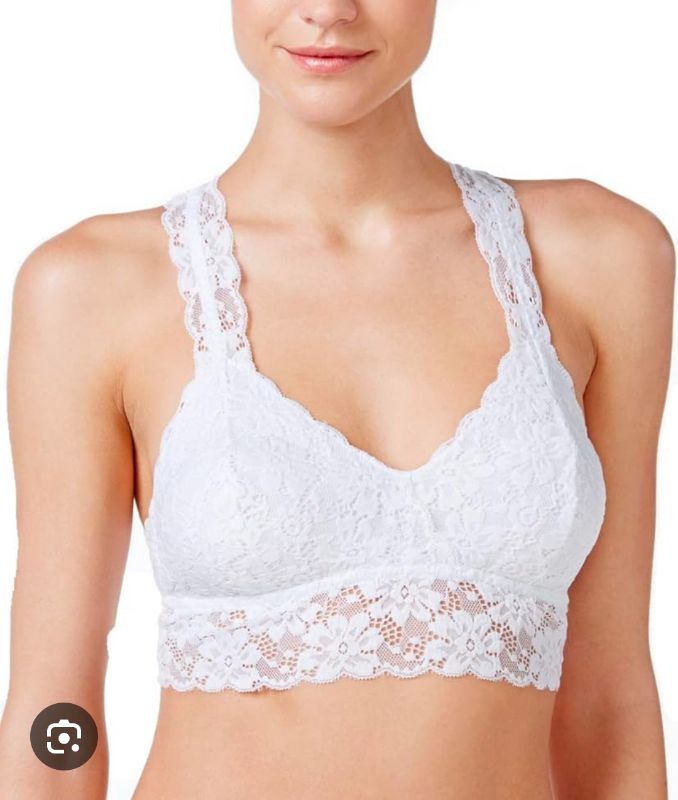 Photo 1 of Jenni on Repeat Lace Bralette, Bright White, Sizes S-