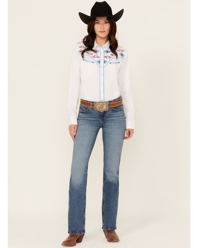 Photo 1 of Wrangler Women's Jade Medium Wash Mid Rise Ultimate Riding Relaxed Bootcut - 27X32