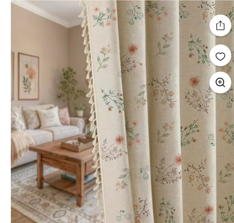 Photo 1 of BOHO FLORAL TOTAL BLACKOUT COURTAIN 52X72