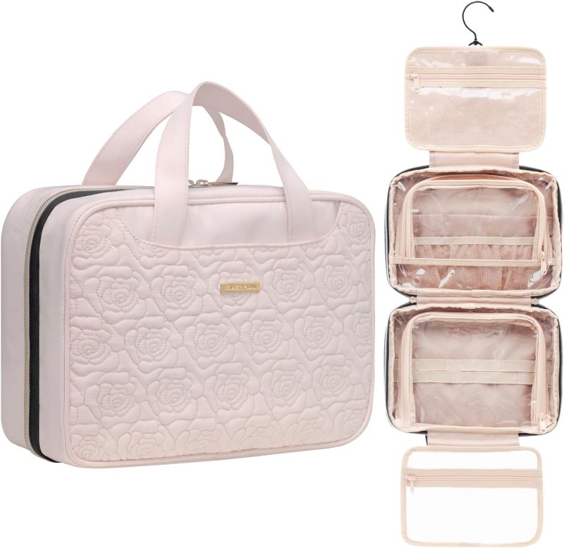 Photo 1 of Everfun Hanging Travel Toiletry Bag for Women Traveling With Leakproof Compartment Makeup Cosmetic Organizer Dopp Kit Travel Accessories Essentials Must Have