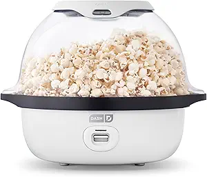 Photo 1 of Dash SmartStore® Stirring Popcorn Maker - Electric Popcorn Machine with Butter-Melting Tray & Clear Serving Bowl - Features Stirring Bar - 24 Cups, White