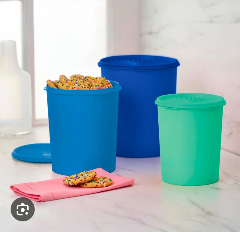 Photo 1 of 3 PIECES TUPPERWARE BUCKET STORAGE  WITH LIDS