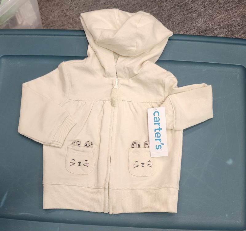 Photo 1 of 3M Carter's Baby Girl Hooded Zipper Top,