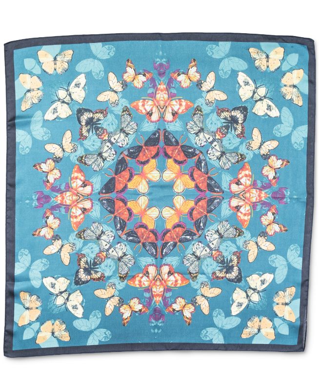 Photo 1 of INC Butterfly Kaleidoscope Square Scarf - Teal