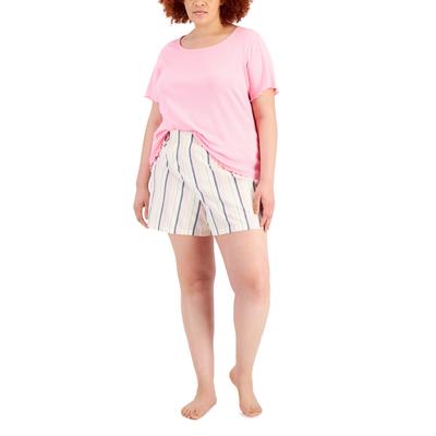 Photo 1 of Jenni Plus Size Woven Cotton Pajama Shorts, Created for Macy's - Multistripe 1X JUST SHORTS