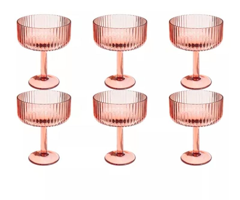 Photo 1 of 6 PIECES MARGARITA GLASSES IN PINK