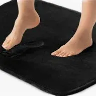 Photo 1 of Memory Foam Bath Rug for Bathroom Floor, 24x16 Black, Machine Washable
