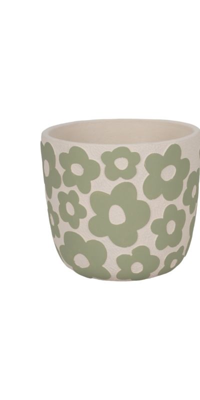Photo 1 of Flower Planter with Drainage Holes - Decorative Cement Pottery Indoor/Outdoor