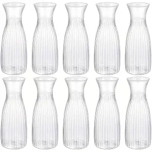 Photo 1 of 20 Pack Plastic Vases, 7 Inch Bulk Clear Acrylic Vase Small Plastic Vase for Centerpiece Flowers/ Home / Wedding /  Party Decorations