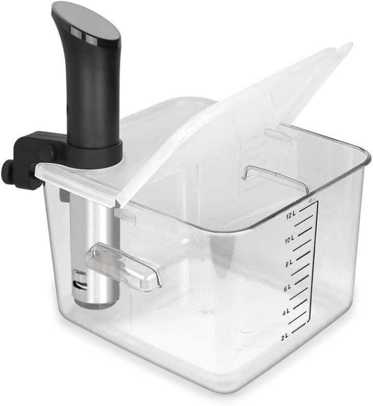 Photo 1 of EVERIE Collapsible Hinged Lid Compatible with Anova Nano 750w, 800w, 900w, AN500-US00 1000w and Compatible with Rubbermaid Container 12,18,22 Quart(Corner Mount)