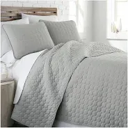 Photo 1 of KING SIZE 3 PIECE QUILTED LIGHTWEIGHT BED COMFORTER DARK GREY