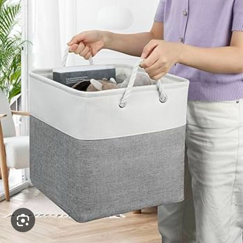 Photo 1 of 12x12inches 2 PACK COLLAPSIBLE STORAGE FABRIC BINS