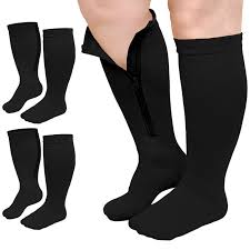 Photo 1 of SIZE XXL Zipper Compression Socks, PUTUO Compression Socks for Women and Men, Plus Size Closed Toe Compression Stocking with Zipper, 