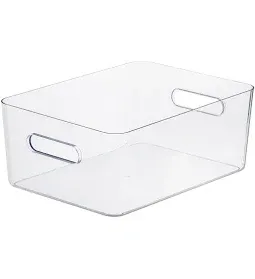 Photo 1 of 2 PIECES SMALL CLEAR STORAGE BIN 