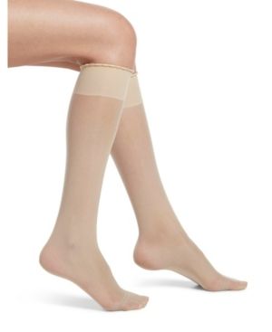 Photo 1 of Hue Women's Graduated Compression Sheer Knee Hi in Beige