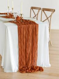 Photo 1 of Burnt orange table drapes. 2 pieces, 10 feet each.