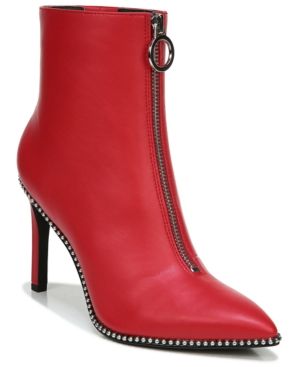 Photo 1 of SIZE 7 Bar Iii Womens Red Studded Ball Chain Front Zip Closure Ring Pull Cushioned 