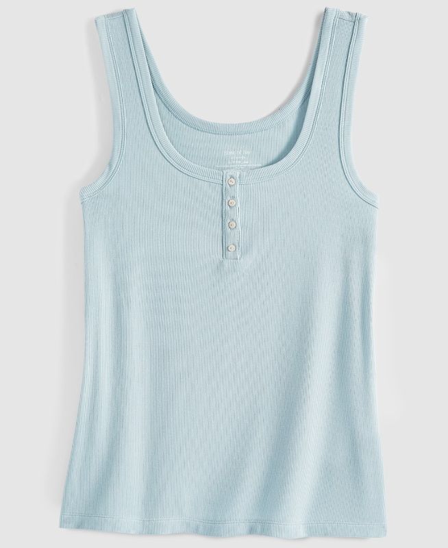 Photo 1 of SIZE 3X State of Day Women's Ribbed Henley Modal Sleep Tank Top