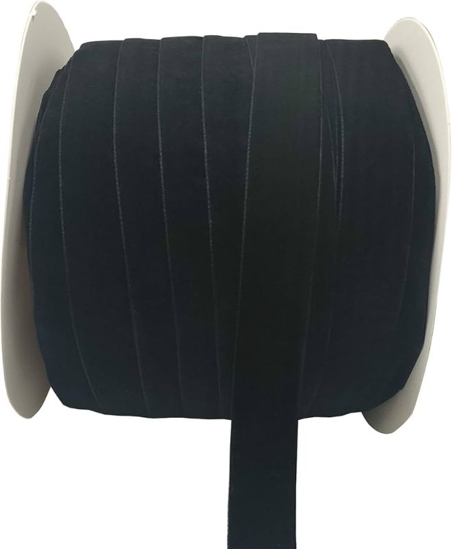 Photo 1 of 10 yards velvet ribbon spool, black