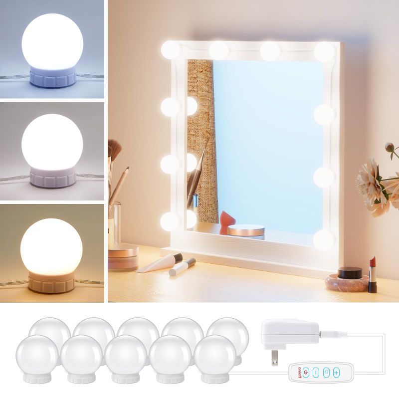 Photo 1 of LED Vanity Light Kit, 10 bulbs, touch dimmable, powered by 12v adaptor.
