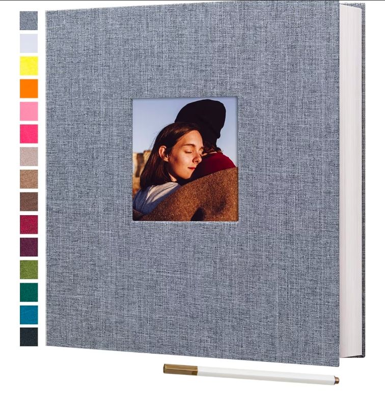 Photo 1 of Large photo album, 40 plank pages, gray