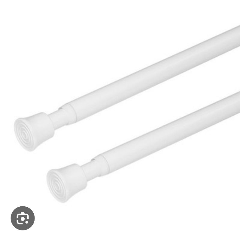 Photo 1 of 2 PCS WHITE SMALL COURTAIN TENSION ROD UP TO 40 INCH Each