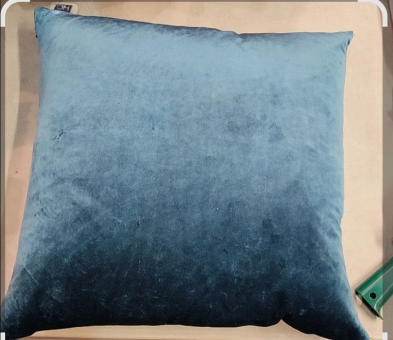 Photo 1 of 19x19in velour teal decorative pillow 