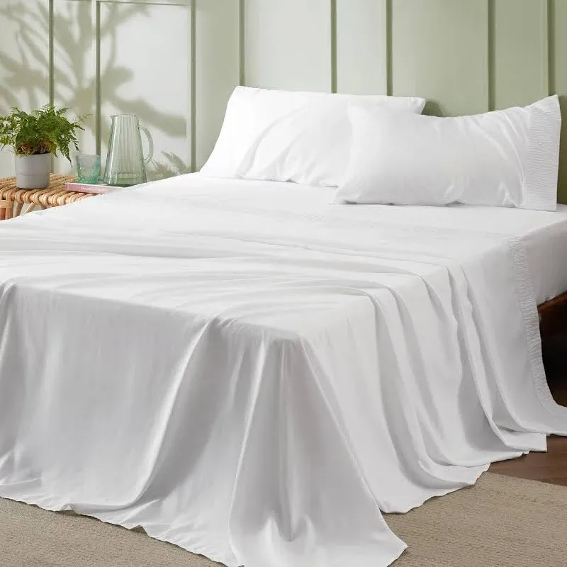 Photo 1 of BEDSURE 4 PIECE WHITE EMBOSSED SHEET SET