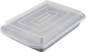 Photo 1 of Farberware Nonstick Bakeware Baking Pan With Lid / Nonstick Cake Pan With Lid, Rectangle - 9 Inch x 13 Inch, Gray