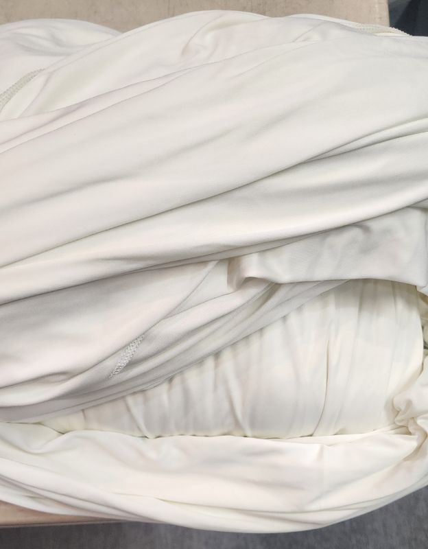 Photo 1 of 2 PANELS OF IVORY SATIN KNIT FABRIC, 20 FEET EACH