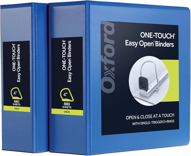 Photo 1 of BLUE 4INCH 3 RING BINDER, 1 COUNT