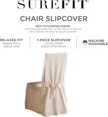 Photo 1 of SureFit Scroll Dining Chair Slipcover - Long Skirt and Back Ties, Full Length Relaxed Fit High Back Chair Cover, Perfect for Adding Accents to Your Dining Room, Natural
