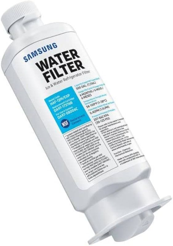 Photo 1 of Samsung HAF-QIN/EXP Genuine Refrigerator Water Filter, Reduces 99% of Harmful Contaminants for Clean, Clear Drinking Water, 6-Month Life, Easy Install, Pack of 1
