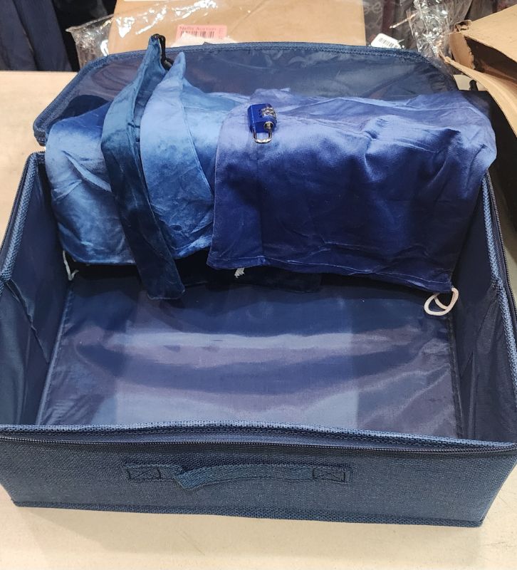 Photo 1 of TRAVEL CASE WITH VELVET 8 BAGS AND LOCK, NAVY