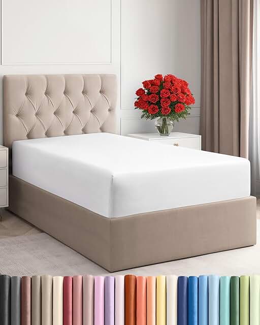 Photo 1 of Set of 2 twin size white fitted sheets 